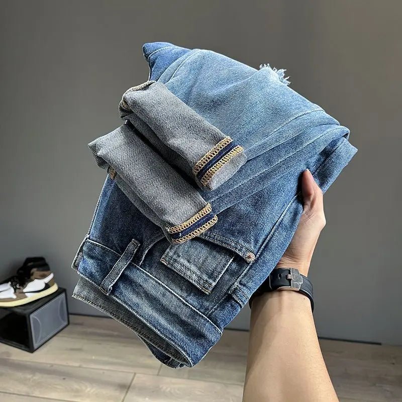 Ripped Jeans Men's Pure Cotton Loose Harem Hole Denim Pants Fashion Hip - hop Rock Streetwear Autumn Ankle Length Trousers - 𝐝𝐮𝐯𝐥𝐚𝐬𝐡𝐨𝐩.𝐜𝐨𝐦