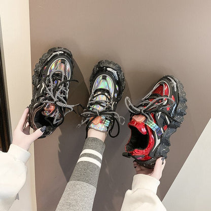 Show Feet Little Old Shoes Women's Trendy New Thick Sole Sneakers Wave Casual Shoes - 𝐝𝐮𝐯𝐥𝐚𝐬𝐡𝐨𝐩.𝐜𝐨𝐦