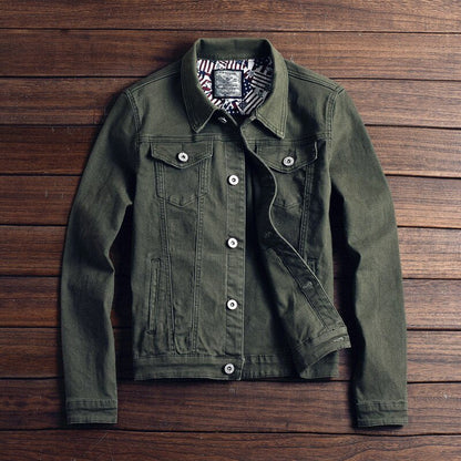 Skinny Men's White Denim Jacket Fashiona Short Style Pocket Design Slim Fit Streetwear Spring Autumn Coat Yellow Red Black - 𝐝𝐮𝐯𝐥𝐚𝐬𝐡𝐨𝐩.𝐜𝐨𝐦