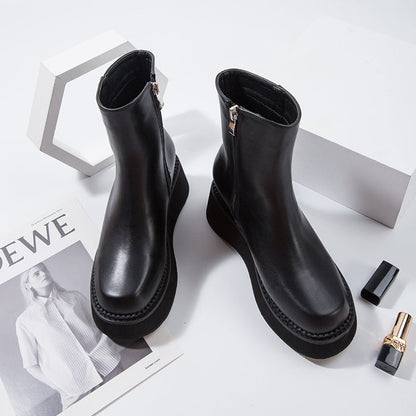 Small Short Boots Female Autumn And Winter New Single Boots Martin Boots Female British Style Thick Bottom Chelsea Boots - 𝐝𝐮𝐯𝐥𝐚𝐬𝐡𝐨𝐩.𝐜𝐨𝐦