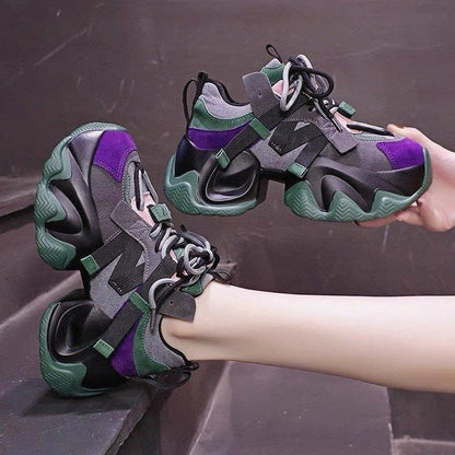 Small sports shoes with visible feet, increased height, lace up, comfortable and casual women's shoes - 𝐝𝐮𝐯𝐥𝐚𝐬𝐡𝐨𝐩.𝐜𝐨𝐦