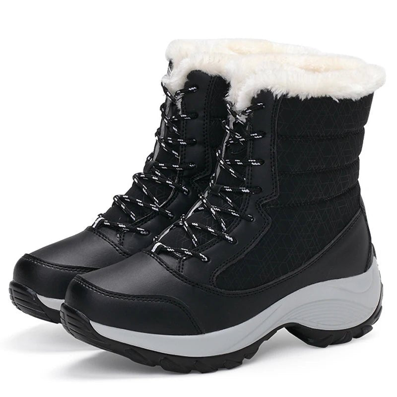 Snow Boots Women Platform Boots Non - slip Women Winter Shoes Fur Warm Ankle Boots for Women Wedges Waterproof Thigh High Boots - 𝐝𝐮𝐯𝐥𝐚𝐬𝐡𝐨𝐩.𝐜𝐨𝐦