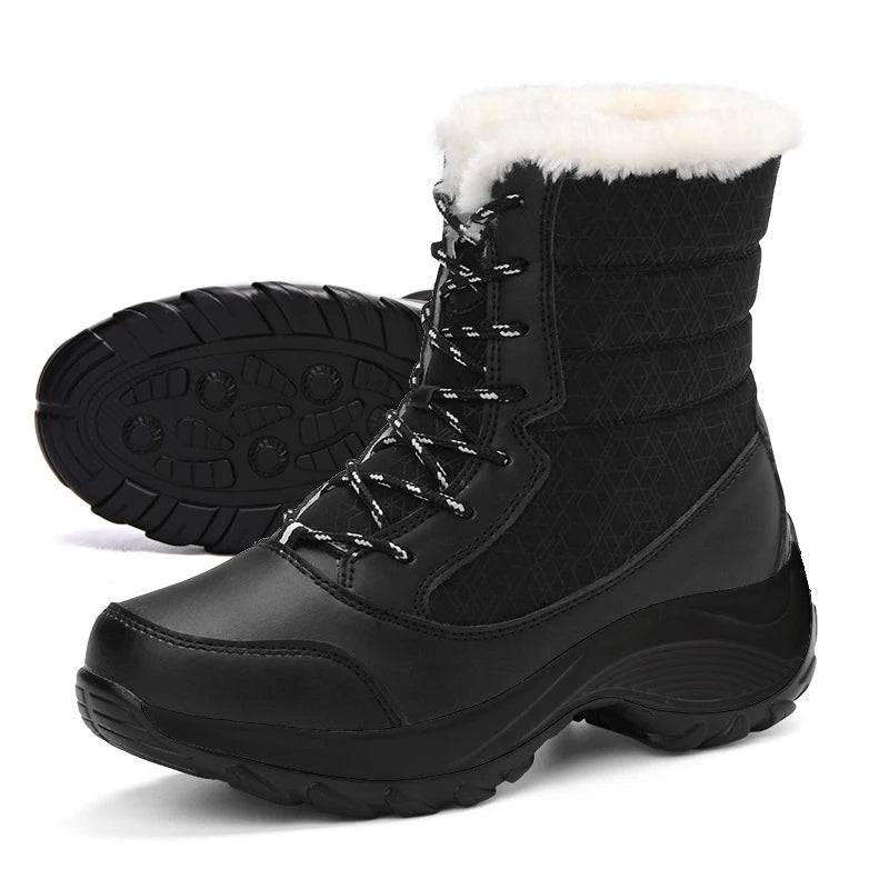 Snow Boots Women Platform Boots Non - slip Women Winter Shoes Fur Warm Ankle Boots for Women Wedges Waterproof Thigh High Boots - 𝐝𝐮𝐯𝐥𝐚𝐬𝐡𝐨𝐩.𝐜𝐨𝐦