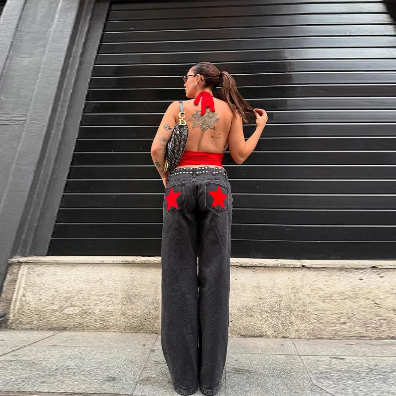 Street Women's Denim Shorts Pentagram Pattern Pocket Low Waist Slim Zipper Female Mini Jeans 2026 Spring Summer Chic Lady Shorts - 𝐃𝐔𝐕𝐋𝐀𝐒𝐇𝐎𝐏