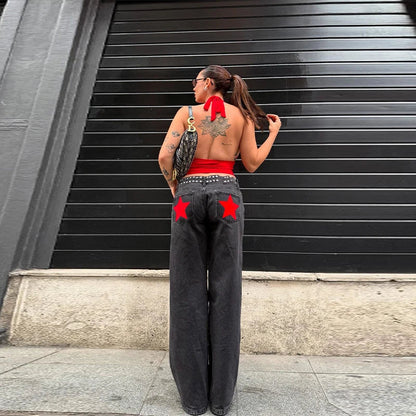 Street Women's Denim Shorts Pentagram Pattern Pocket Low Waist Slim Zipper Female Mini Jeans 2026 Spring Summer Chic Lady Shorts - 𝐃𝐔𝐕𝐋𝐀𝐒𝐇𝐎𝐏