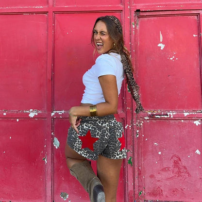 Street Women's Denim Shorts Pentagram Pattern Pocket Low Waist Slim Zipper Female Mini Jeans 2026 Spring Summer Chic Lady Shorts - 𝐃𝐔𝐕𝐋𝐀𝐒𝐇𝐎𝐏