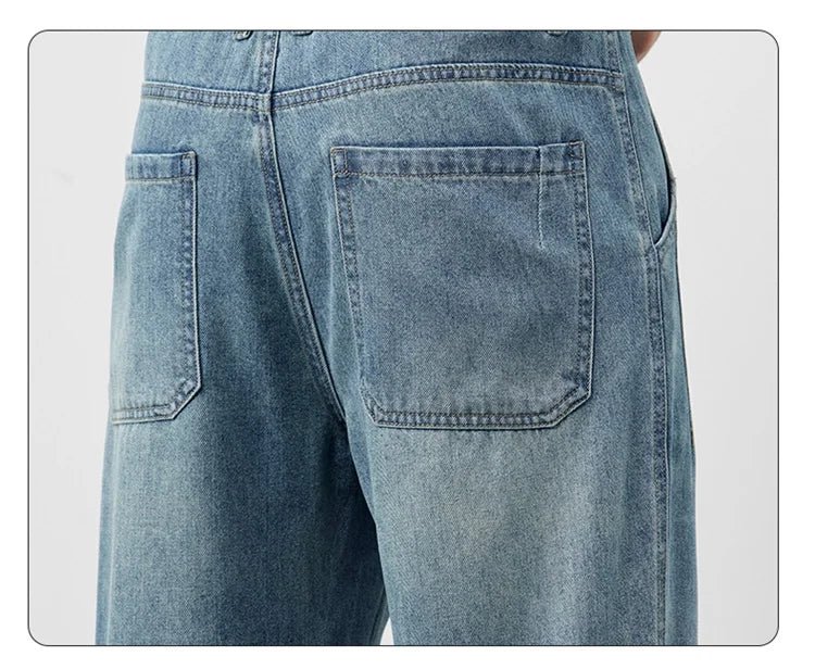 Summer Ice Silk LyocellTencel straight jeans men's light blue retro loose small straight tube elastic denim thin version pants - 𝐃𝐔𝐕𝐋𝐀𝐒𝐇𝐎𝐏
