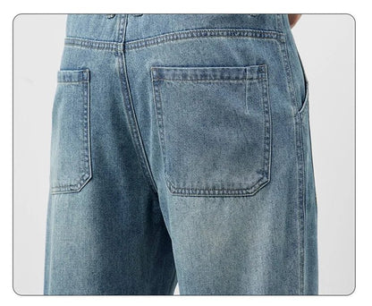 Summer Ice Silk LyocellTencel straight jeans men's light blue retro loose small straight tube elastic denim thin version pants - 𝐃𝐔𝐕𝐋𝐀𝐒𝐇𝐎𝐏
