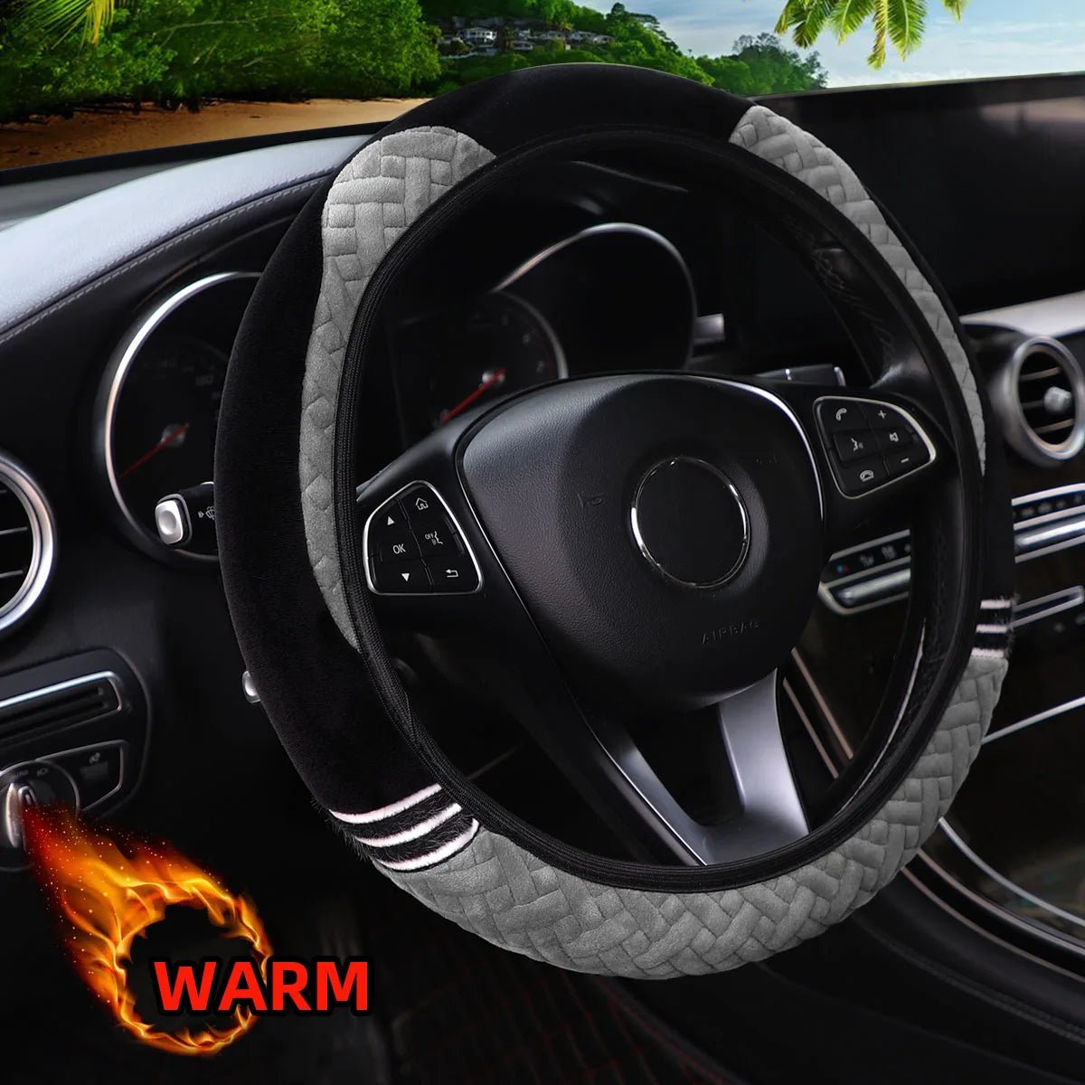 Super soft plush ear winter warm - hand car rimless steering wheel cover suitable for 14.5 - 15 inch car accessories for women - 𝐝𝐮𝐯𝐥𝐚𝐬𝐡𝐨𝐩.𝐜𝐨𝐦