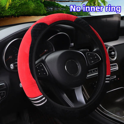Super soft plush ear winter warm - hand car rimless steering wheel cover suitable for 14.5 - 15 inch car accessories for women - 𝐝𝐮𝐯𝐥𝐚𝐬𝐡𝐨𝐩.𝐜𝐨𝐦