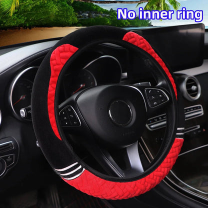 Super soft plush ear winter warm - hand car rimless steering wheel cover suitable for 14.5 - 15 inch car accessories for women - 𝐝𝐮𝐯𝐥𝐚𝐬𝐡𝐨𝐩.𝐜𝐨𝐦