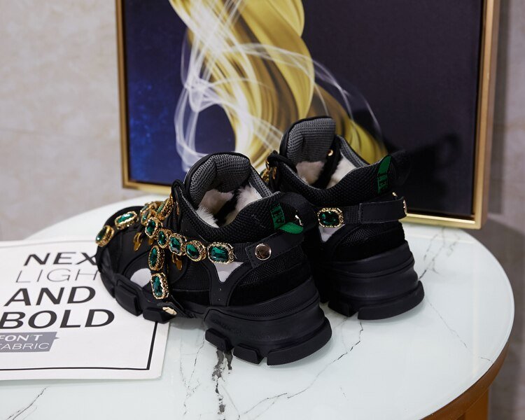 Trainers Rhinestone Sneakers Women Platform Thick Sole Muffin Flats Diamond Elevator Creepers Shoes High Quality Mesh Crystal - 𝐝𝐮𝐯𝐥𝐚𝐬𝐡𝐨𝐩.𝐜𝐨𝐦