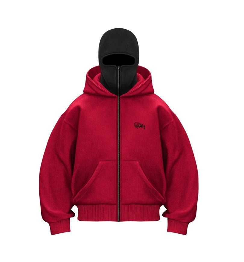 Trendy Fleece - lined Double Hood Unique Design Hoodie Unisex Loose Y2K Sweatshirt - 𝐝𝐮𝐯𝐥𝐚𝐬𝐡𝐨𝐩.𝐜𝐨𝐦