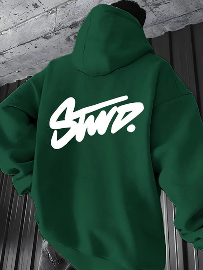 Trendy Hoodie with "swd" Print Design, Kangaroo Pocket, Casual Wear for Couples, All - Season Pullover with Drawstring Hood - 𝐃𝐔𝐕𝐋𝐀𝐒𝐇𝐎𝐏