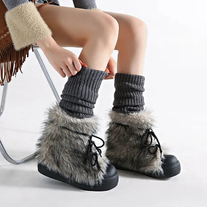Туфли Winter Women Snow Boots Warm High Top Plush Cotton Shoes 2025new Women's Ankle Boots Simple Temperament Woman Shoes Botas - 𝐃𝐔𝐕𝐋𝐀𝐒𝐇𝐎𝐏