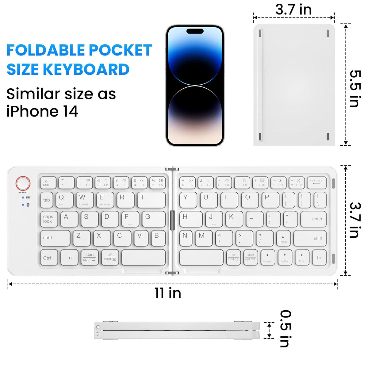 Ultra slim folding portable charging dual - mode Bluetooth keyboard with one click connection - 𝐝𝐮𝐯𝐥𝐚𝐬𝐡𝐨𝐩.𝐜𝐨𝐦