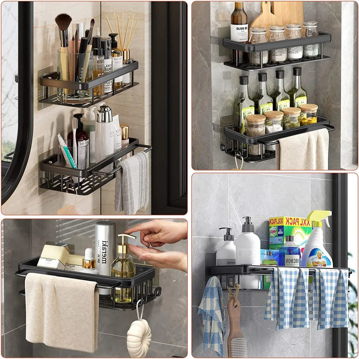 Wall mounted shower shampoo rack bathroom rack towel rack diamond free stand tripod wall hanging corner rectangular stand - 𝐝𝐮𝐯𝐥𝐚𝐬𝐡𝐨𝐩.𝐜𝐨𝐦