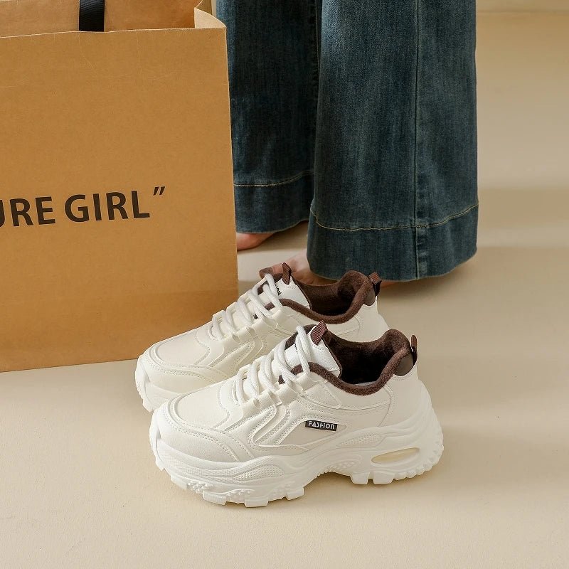 Winter cotton shoes, fleece - lined dad sneakers, women's shoes, slip - resistant and wear - resistant, K610 - 𝐃𝐔𝐕𝐋𝐀𝐒𝐇𝐎𝐏