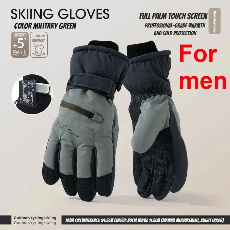 Winter Cycling Gloves Non Slip Touch Ski Gloves Snowboard Accessories Waterproof Pocket Warm Men's and Women's Thermal Gloves - 𝐃𝐔𝐕𝐋𝐀𝐒𝐇𝐎𝐏
