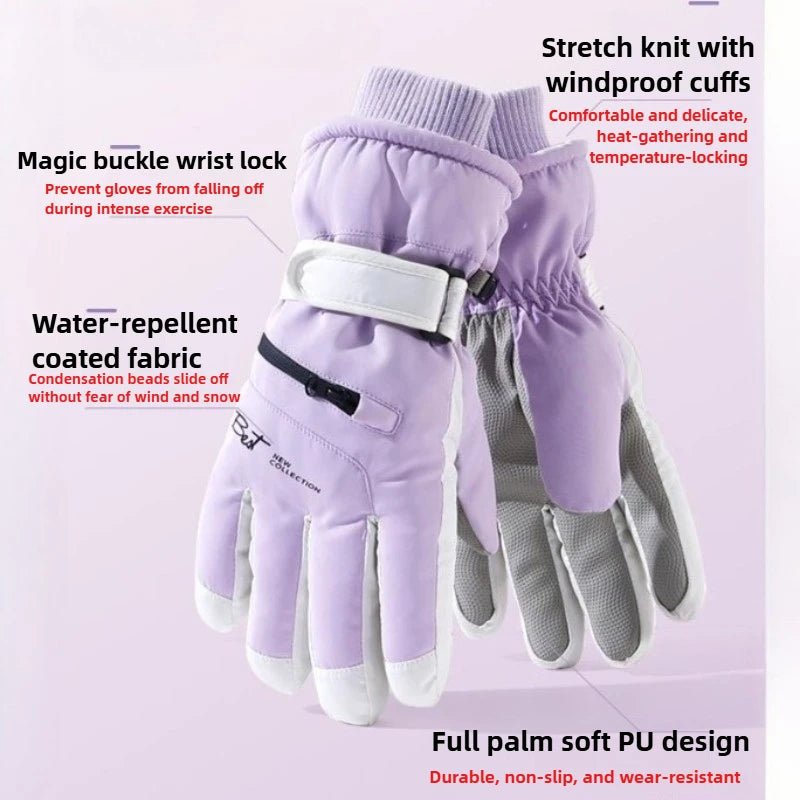 Winter Cycling Gloves Non Slip Touch Ski Gloves Snowboard Accessories Waterproof Pocket Warm Men's and Women's Thermal Gloves - 𝐃𝐔𝐕𝐋𝐀𝐒𝐇𝐎𝐏