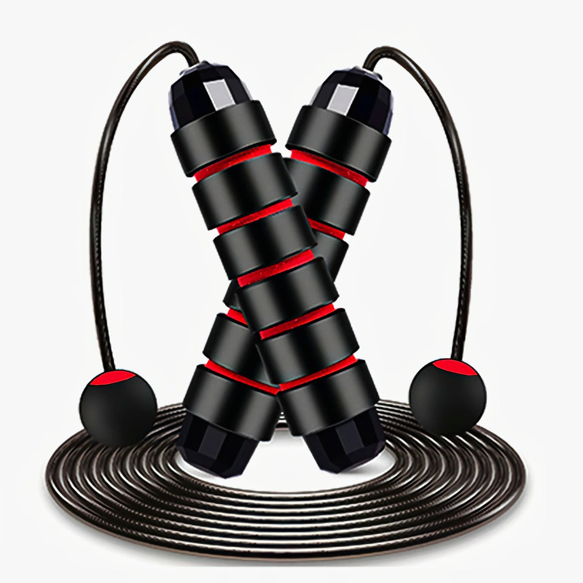 With Ball Bearings Adjustable Tangle - Free Speed Wire Jump Rope Workout with Foam Handles for Fitness Home Workouts and Slim Body - 𝐃𝐔𝐕𝐋𝐀𝐒𝐇𝐎𝐏