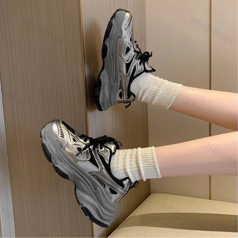 Women Platform Sneakers Autumn Winter New Height Increase Outdoor Non Slip Vulcanized Shoes Comfortable Plush Warm Casual Shoes - 𝐃𝐔𝐕𝐋𝐀𝐒𝐇𝐎𝐏