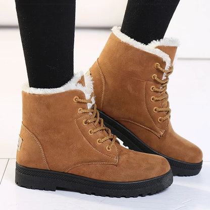 Women's Boots Warm Fur Botas Mujer 2025 Winter Shoes For Woman Snow Boots Low Heels Ankle Boots Winter Black Footwear Female - 𝐃𝐔𝐕𝐋𝐀𝐒𝐇𝐎𝐏