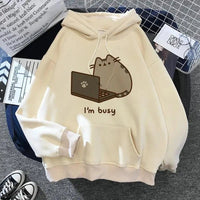 Women's cat hooded sweatshirt 2024 cartoon costume Korean Harajuku Kawai style oversized - 𝐃𝐔𝐕𝐋𝐀𝐒𝐇𝐎𝐏