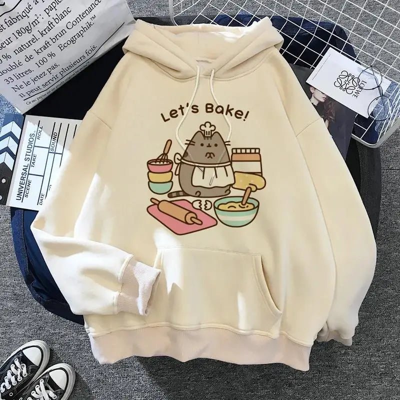 Women's cat hooded sweatshirt 2024 cartoon costume Korean Harajuku Kawai style oversized - 𝐃𝐔𝐕𝐋𝐀𝐒𝐇𝐎𝐏
