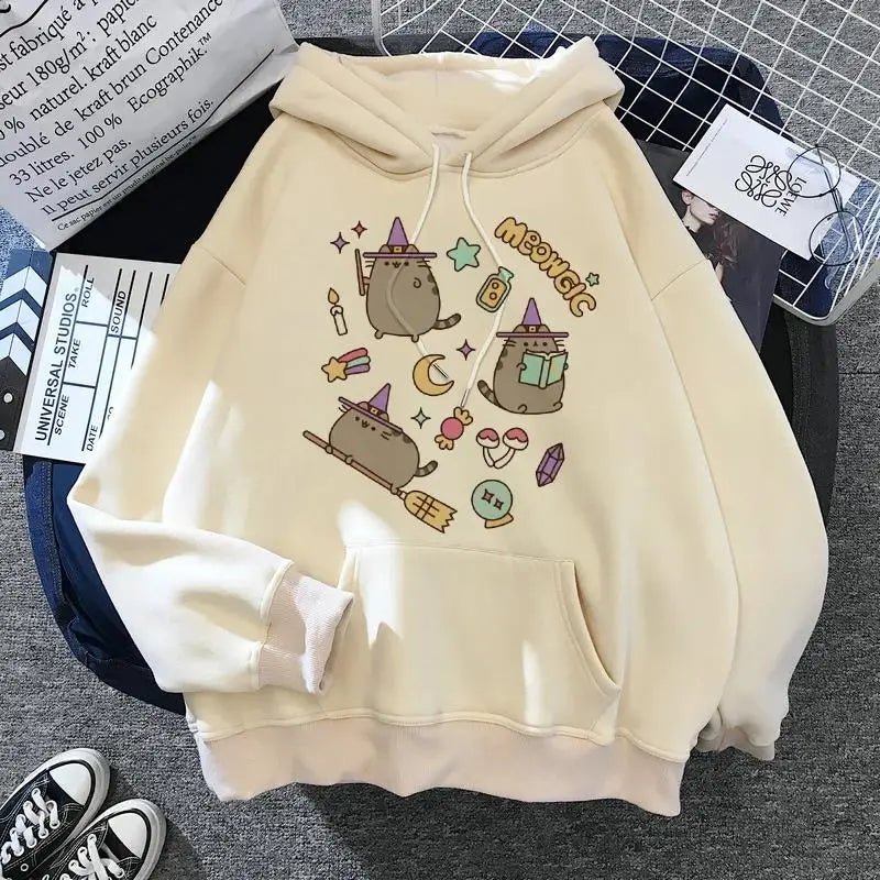 Women's cat hooded sweatshirt 2024 cartoon costume Korean Harajuku Kawai style oversized - 𝐃𝐔𝐕𝐋𝐀𝐒𝐇𝐎𝐏