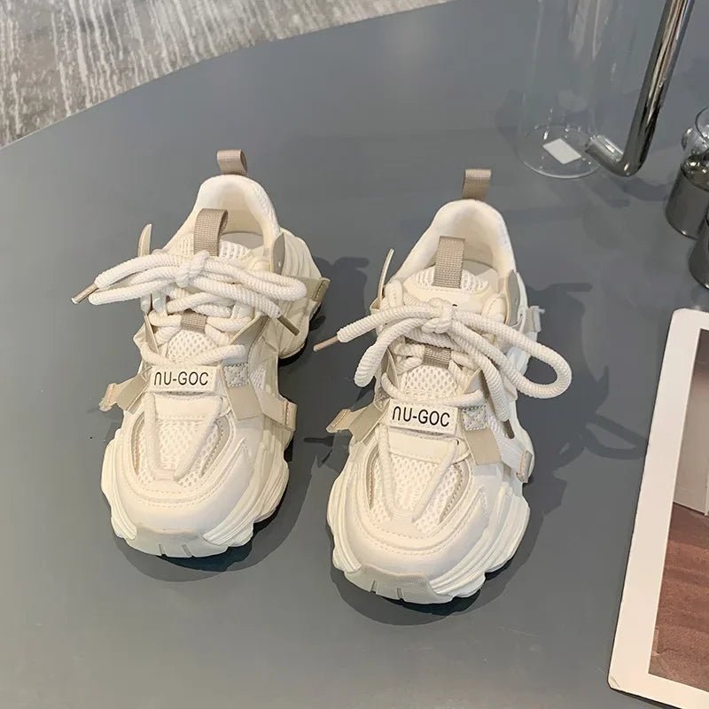 Women's Chunky Sneakers Breathable Mesh Platform Sports Shoes Woman Fashion Lace Up Thick Sole Casual Mujer 2024 - 𝐃𝐔𝐕𝐋𝐀𝐒𝐇𝐎𝐏