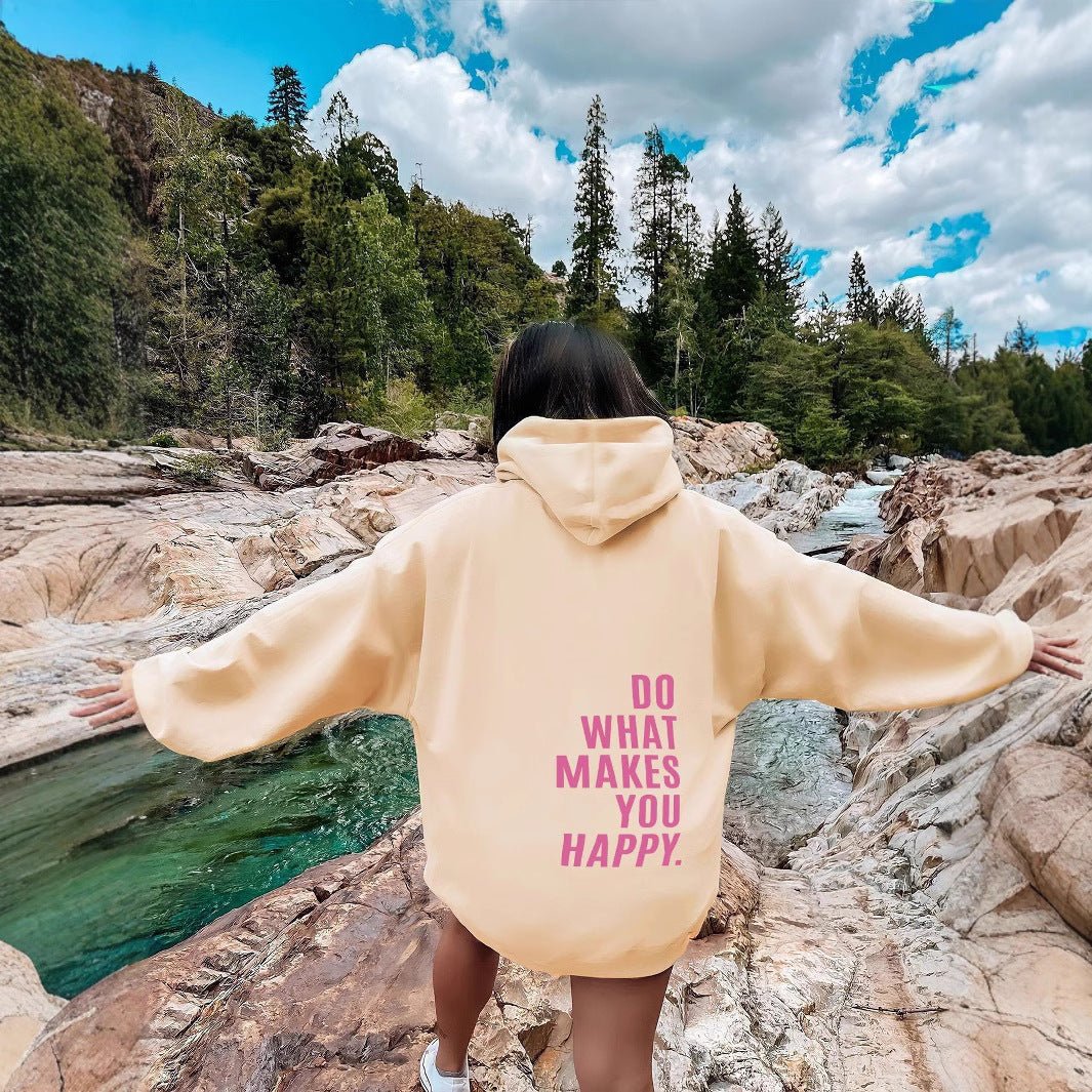 Women's Fleece - lined Hoodie with Print, Kangaroo Pocket, Drawstring, Letter Splicing, Abstract Print - 𝐝𝐮𝐯𝐥𝐚𝐬𝐡𝐨𝐩.𝐜𝐨𝐦