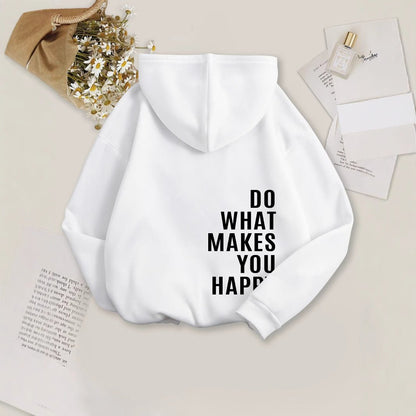 Women's Fleece - lined Hoodie with Print, Kangaroo Pocket, Drawstring, Letter Splicing, Abstract Print - 𝐝𝐮𝐯𝐥𝐚𝐬𝐡𝐨𝐩.𝐜𝐨𝐦