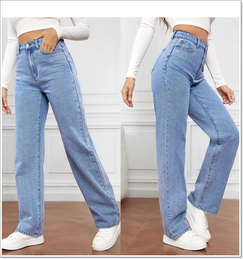 Women's Hot Sale High Waist Stretch Washed Denim Fashionable Straight Jeans Women's Pants women jeans black pants woman clothing - 𝐝𝐮𝐯𝐥𝐚𝐬𝐡𝐨𝐩.𝐜𝐨𝐦