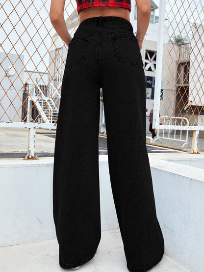 Women's Hot Sale High Waist Stretch Washed Denim Fashionable Straight Jeans Women's Pants women jeans black pants woman clothing - 𝐝𝐮𝐯𝐥𝐚𝐬𝐡𝐨𝐩.𝐜𝐨𝐦