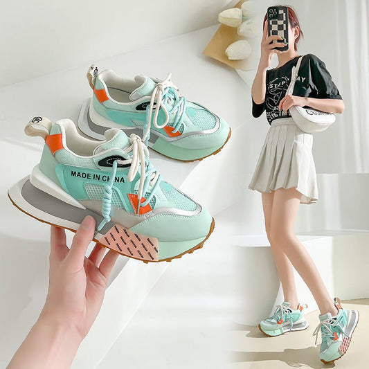 Women's Mesh Breathable Summer New All - Match Leather Forrest Shoes Thick - Soled Sports Casual Shoes - 𝐝𝐮𝐯𝐥𝐚𝐬𝐡𝐨𝐩.𝐜𝐨𝐦