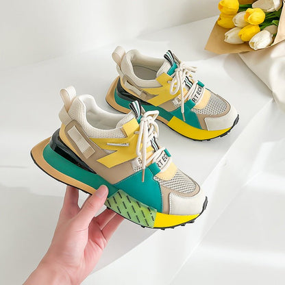 Women's Mesh Breathable Summer New All - Match Leather Forrest Shoes Thick - Soled Sports Casual Shoes - 𝐝𝐮𝐯𝐥𝐚𝐬𝐡𝐨𝐩.𝐜𝐨𝐦
