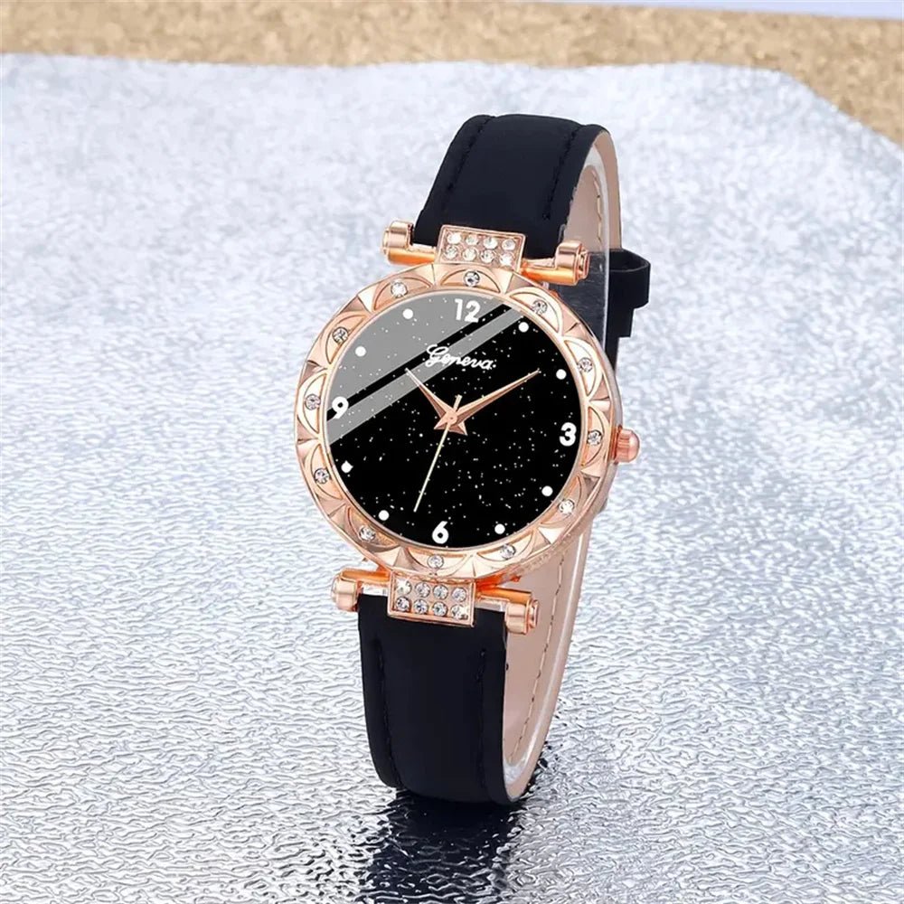 Womens Watches 5Pcs Set Luxury Rhinestone Women Fashion Elegant Wristwatch Quartz Watch For Girl WristWatch Bracelet Gift - 𝐝𝐮𝐯𝐥𝐚𝐬𝐡𝐨𝐩.𝐜𝐨𝐦