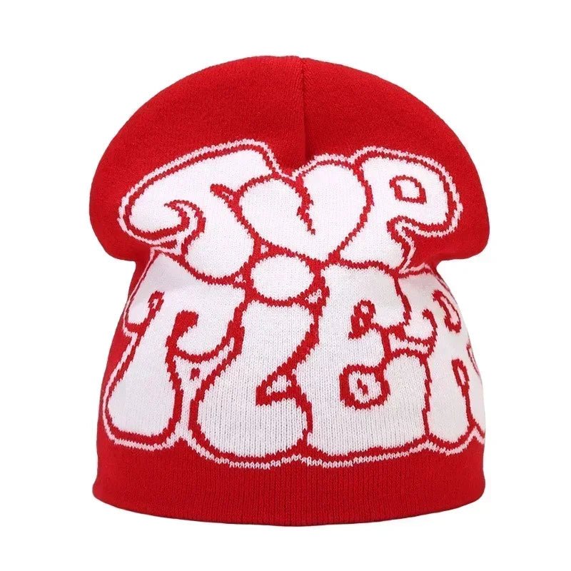 Y2K Letter Knitted Winter Autumn Beanie Cap Men Women Kanye Beanies Gorras Hombre Top Warm Skiing Hat Ear Hats Hip Hop Skullcap - 𝐃𝐔𝐕𝐋𝐀𝐒𝐇𝐎𝐏