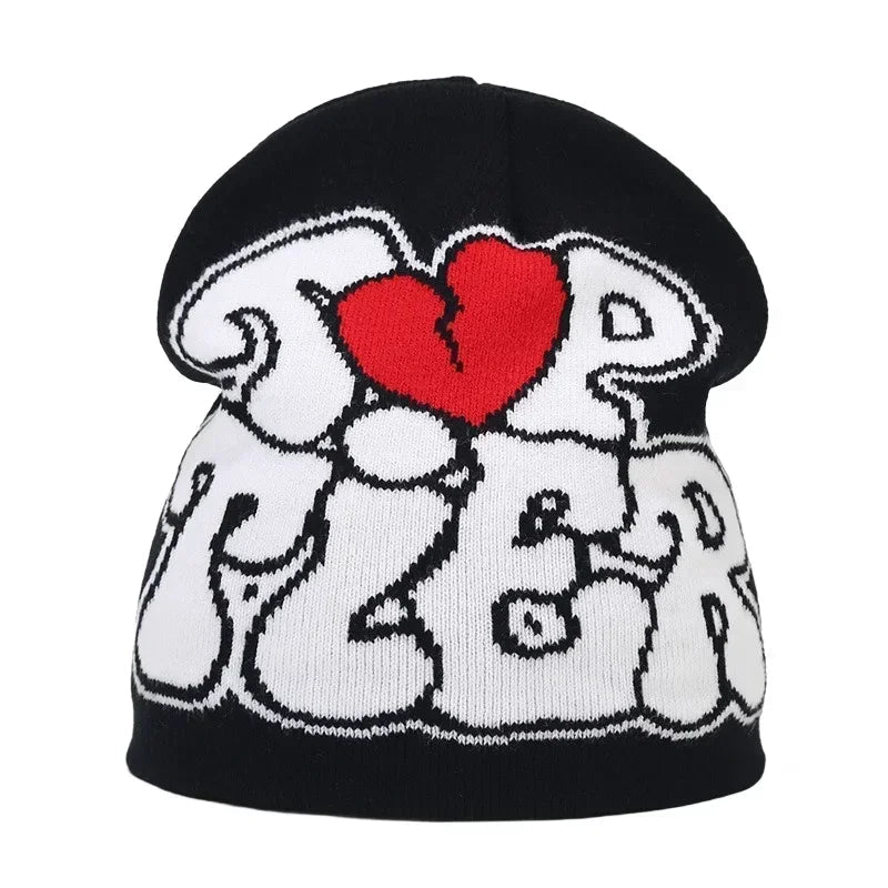 Y2K Letter Knitted Winter Autumn Beanie Cap Men Women Kanye Beanies Gorras Hombre Top Warm Skiing Hat Ear Hats Hip Hop Skullcap - 𝐃𝐔𝐕𝐋𝐀𝐒𝐇𝐎𝐏