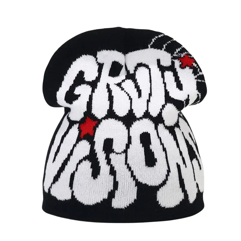 Y2K Letter Knitted Winter Autumn Beanie Cap Men Women Kanye Beanies Gorras Hombre Top Warm Skiing Hat Ear Hats Hip Hop Skullcap - 𝐃𝐔𝐕𝐋𝐀𝐒𝐇𝐎𝐏
